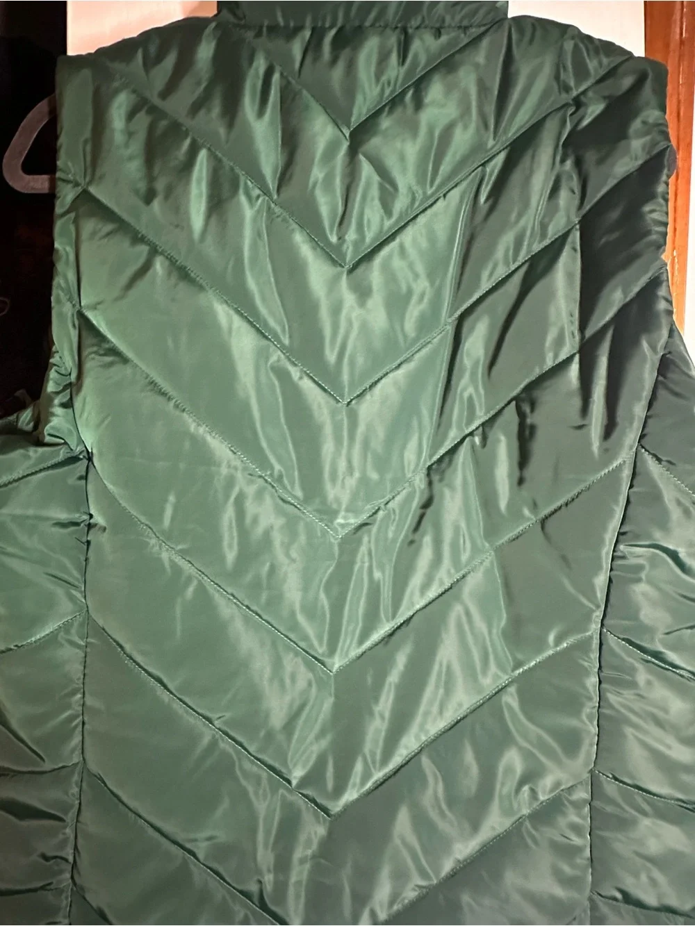 Michael Kors emerald Green Quilted Puffer Vest with Gold Zip
